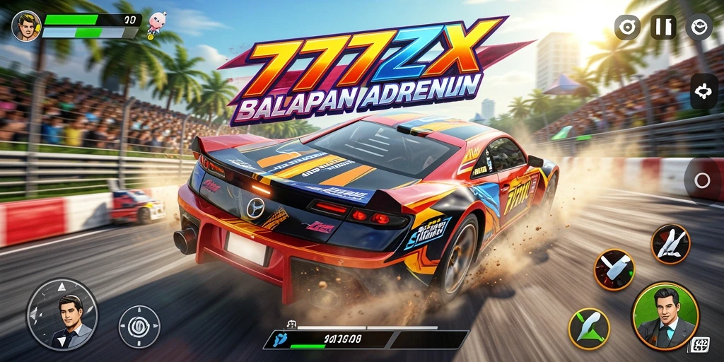 Tampilan luar biasa dari gameplay Racing yang mendebarkan.