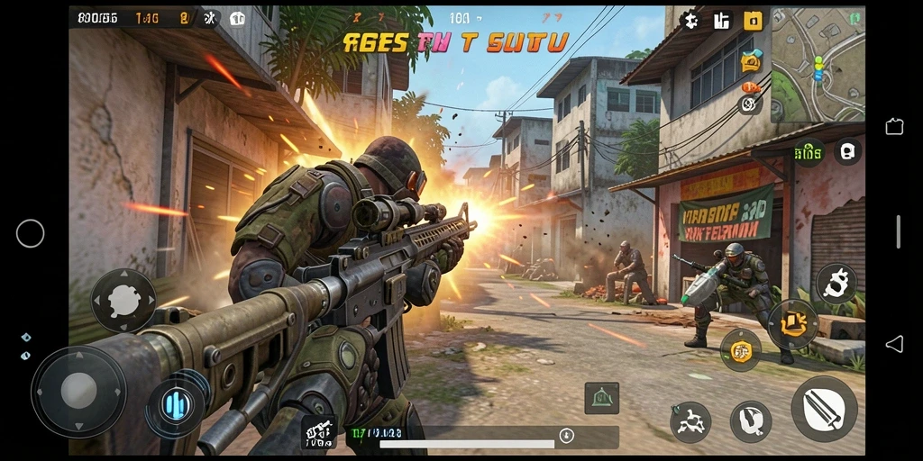 Menampilkan aksi seru dalam game TPS 8055.