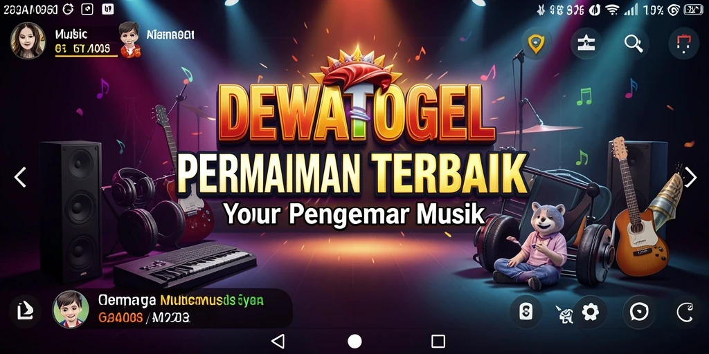 Tampilan seru dari gameplay DEWATOGEL dengan tantangan musik.