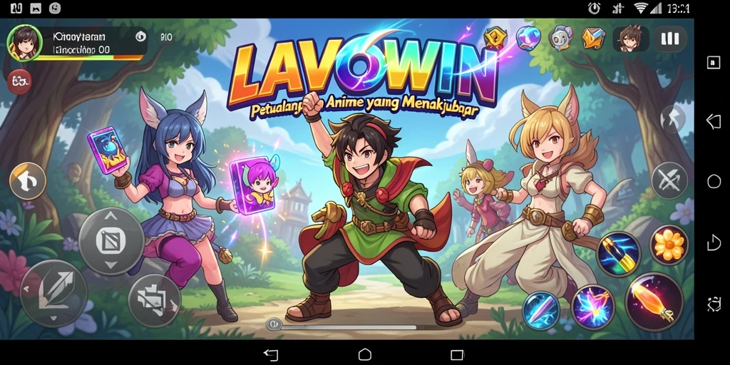 Gameplay seru LAVOWIN menampilkan karakter anime dalam aksi.