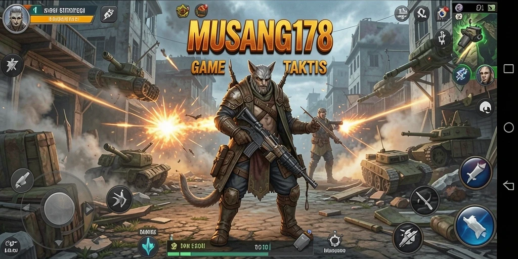Tampilan menarik dari gameplay strategis yang intens di MUSANG178.