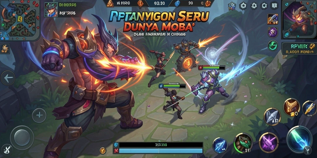 Gameplay RPVIP6 yang mendebarkan di arena pertarungan MOBA.