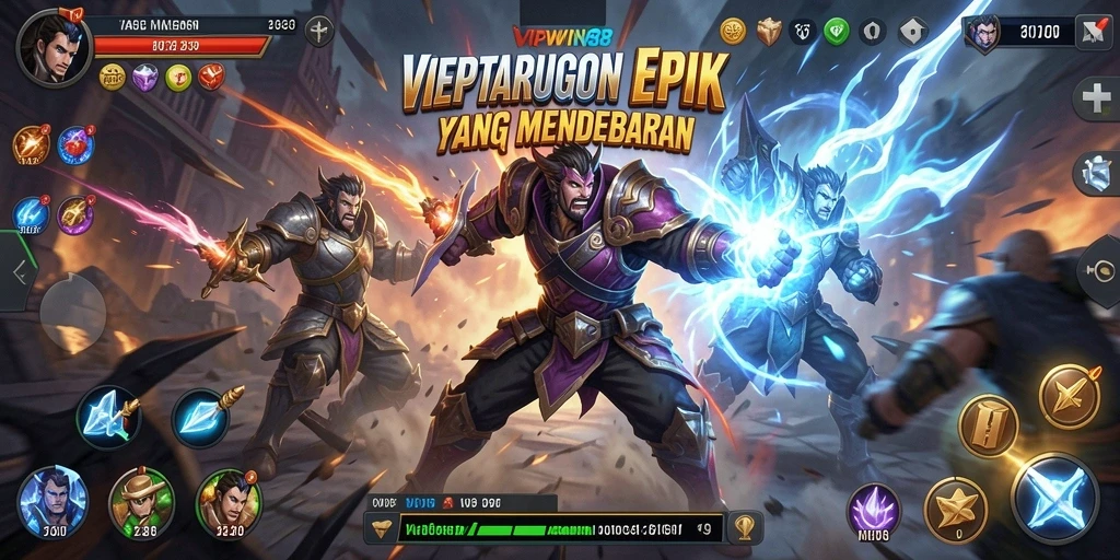 Tampilan menarik dari gameplay <strong>VIPWIN88</strong> yang menampilkan pertarungan seru.